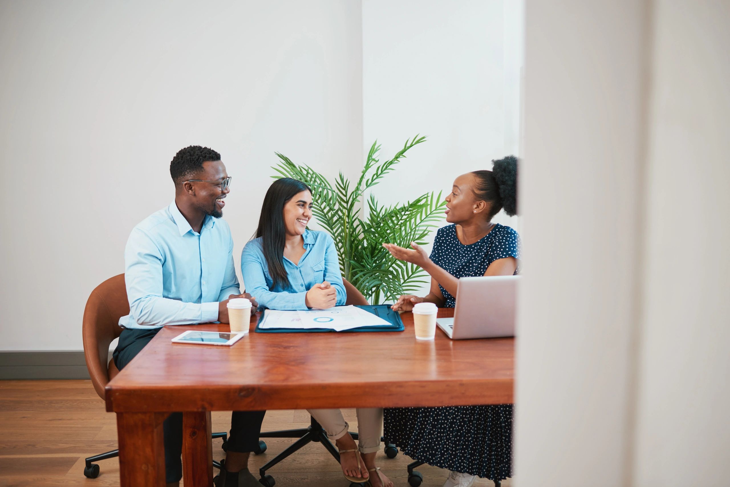 Business advisors in a boardroom discussion