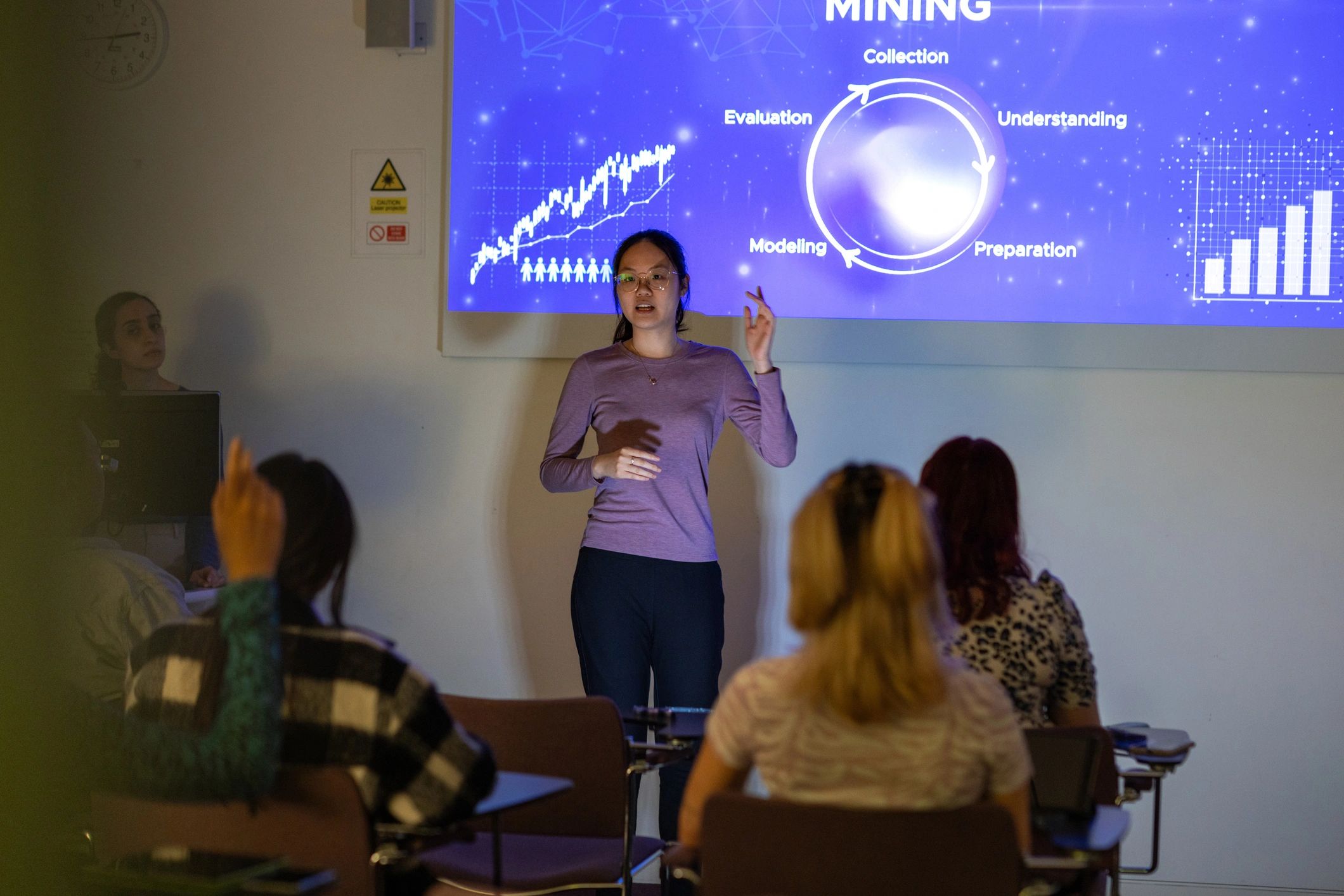 Presentation scene representing information governance and analytics
